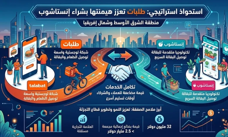 طلبات تستحوذ على إنستاشوب مقابل 32 مليون دولار