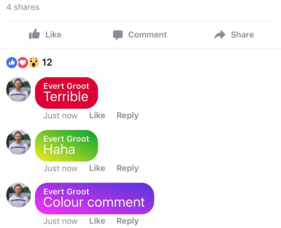 فيس بوك تختبر إضافة خلفيات ملونة في التعليقات 2