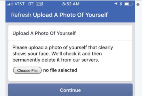 فيس بوك ربما تطلب منك صورة سيلفي لتعيد حسابك اليك
