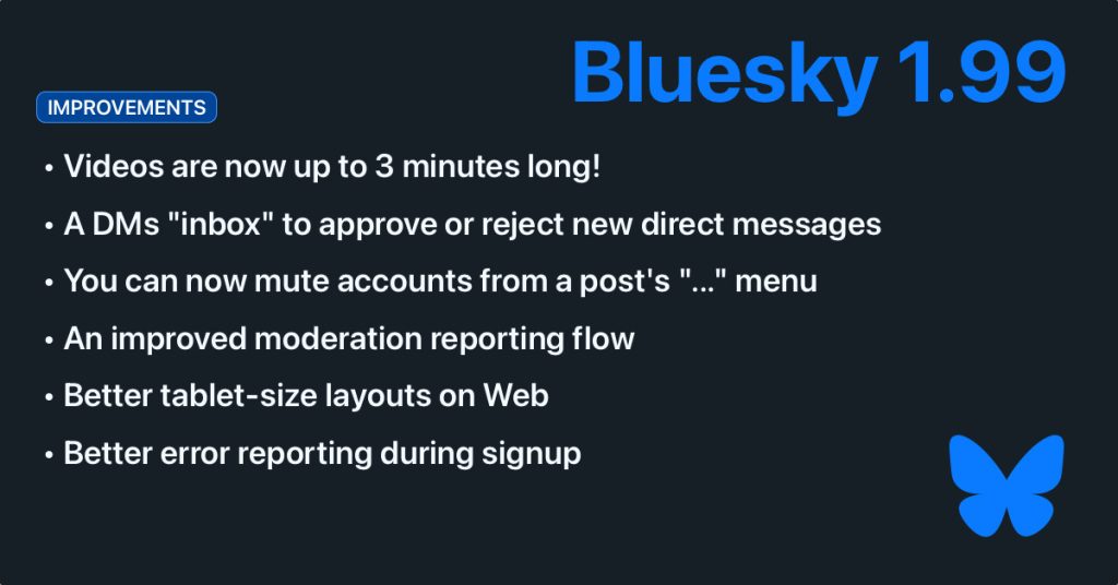 منصة Bluesky ترفع الحد الزمني لملفات الفيديو 1