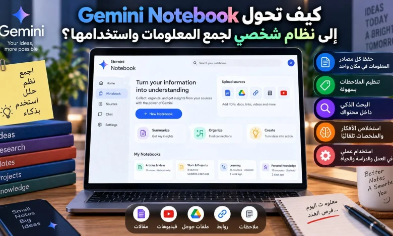 كيف تحول Gemini Notebook إلى نظام شخصي لجمع المعلومات واستخدامها؟