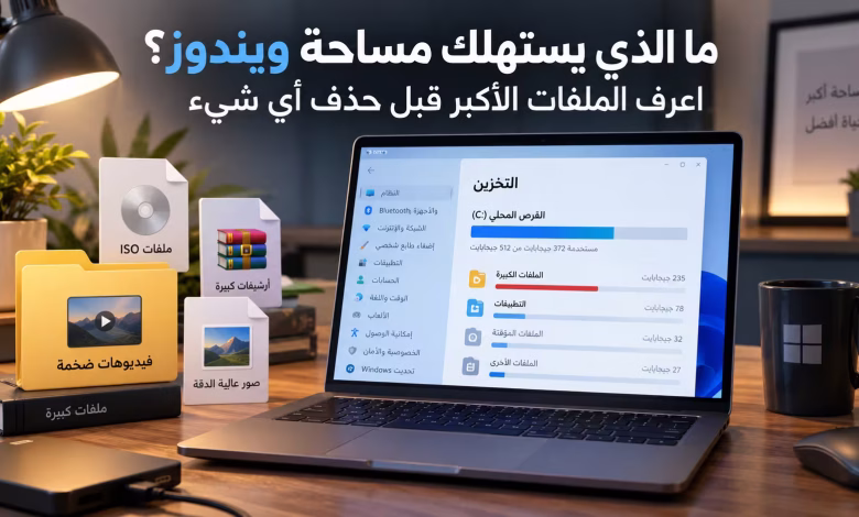 ما الذي يستهلك مساحة ويندوز؟ اعرف الملفات الأكبر قبل حذف أي شيء