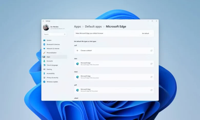 مايكروسوفت تعمل على تسهيل تعيين التطبيقات الافتراضية في Windows 11