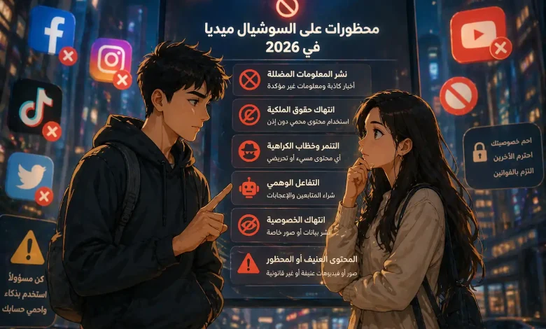 محظورات على السوشيال ميديا في 2026