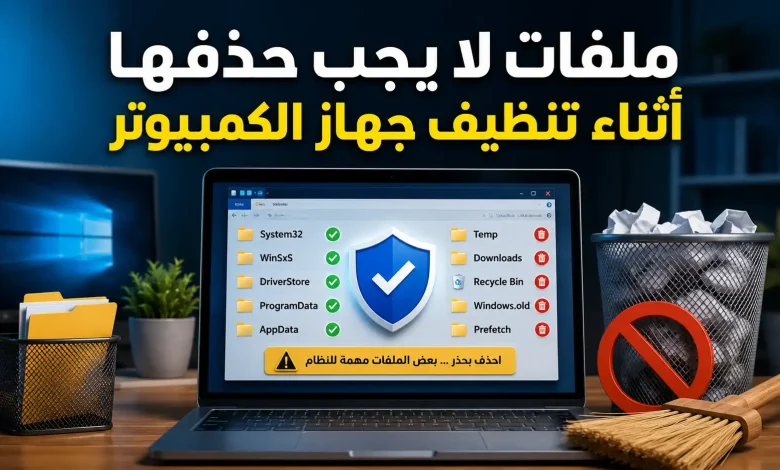 ملفات لا يجب حذفها أثناء تنظيف جهاز الكمبيوتر